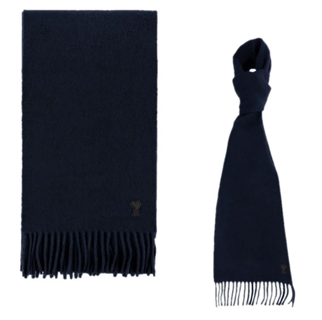 AMI PARIS ウール マフラー NAVY