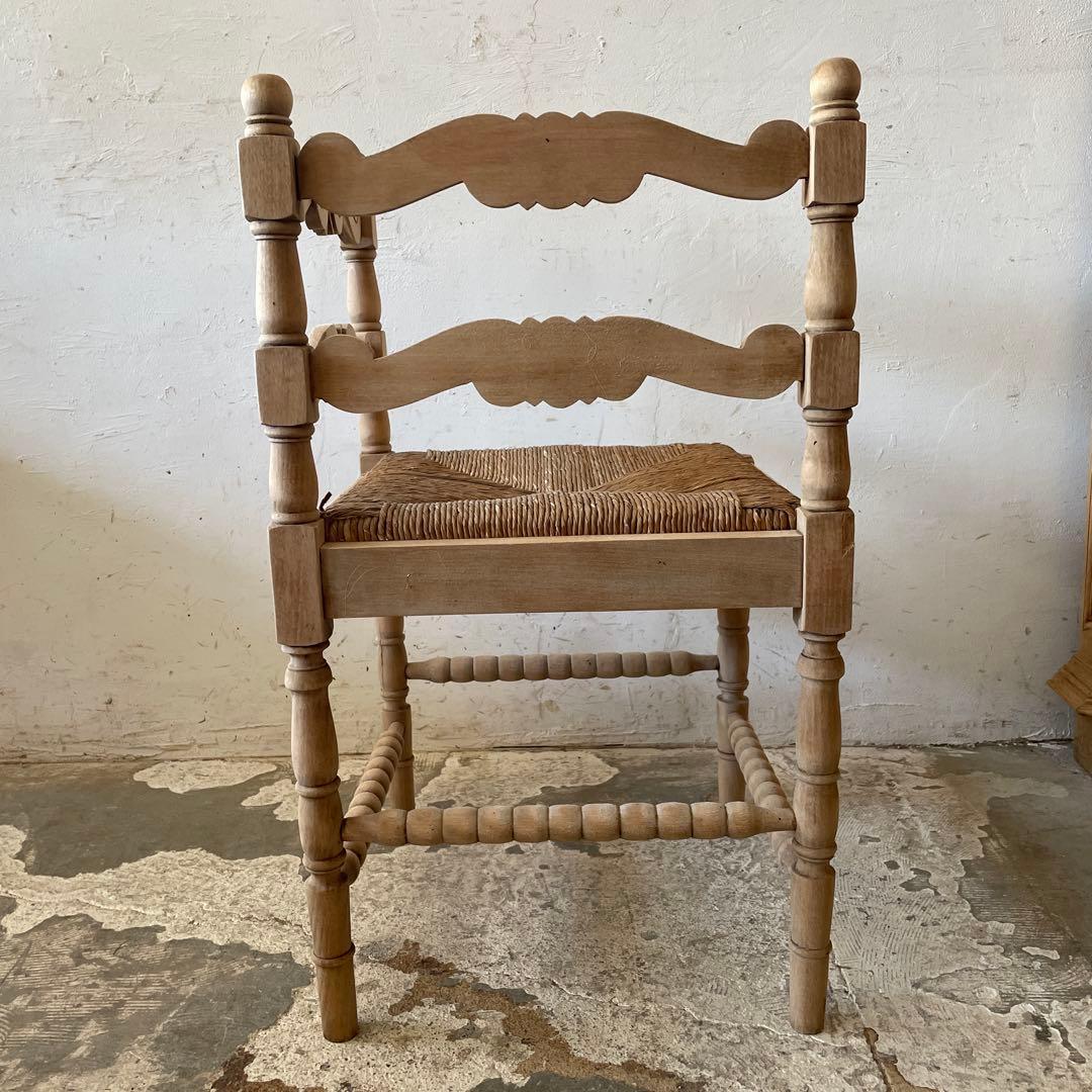 年末・年始SALE ビンテージ 藁 コーナーチェア 剥離