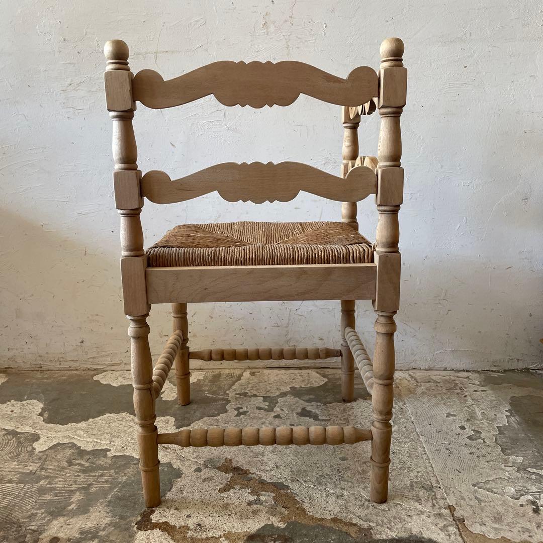 年末・年始SALE ビンテージ 藁 コーナーチェア 剥離