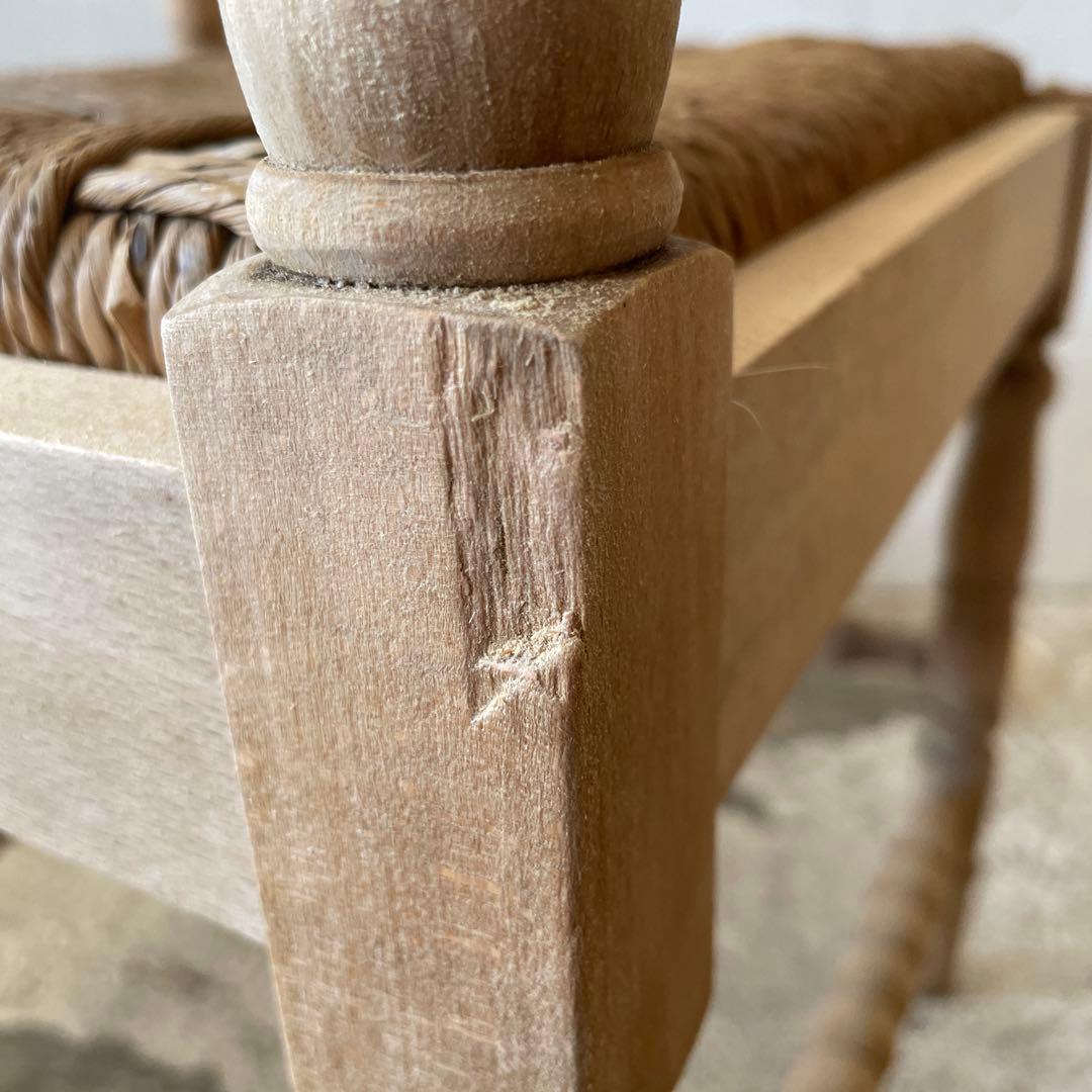 年末・年始SALE ビンテージ 藁 コーナーチェア 剥離