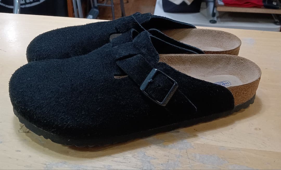 ビルケンシュトック！スエード素材！ボストン！ブラック！サイズ４３（２８センチ）