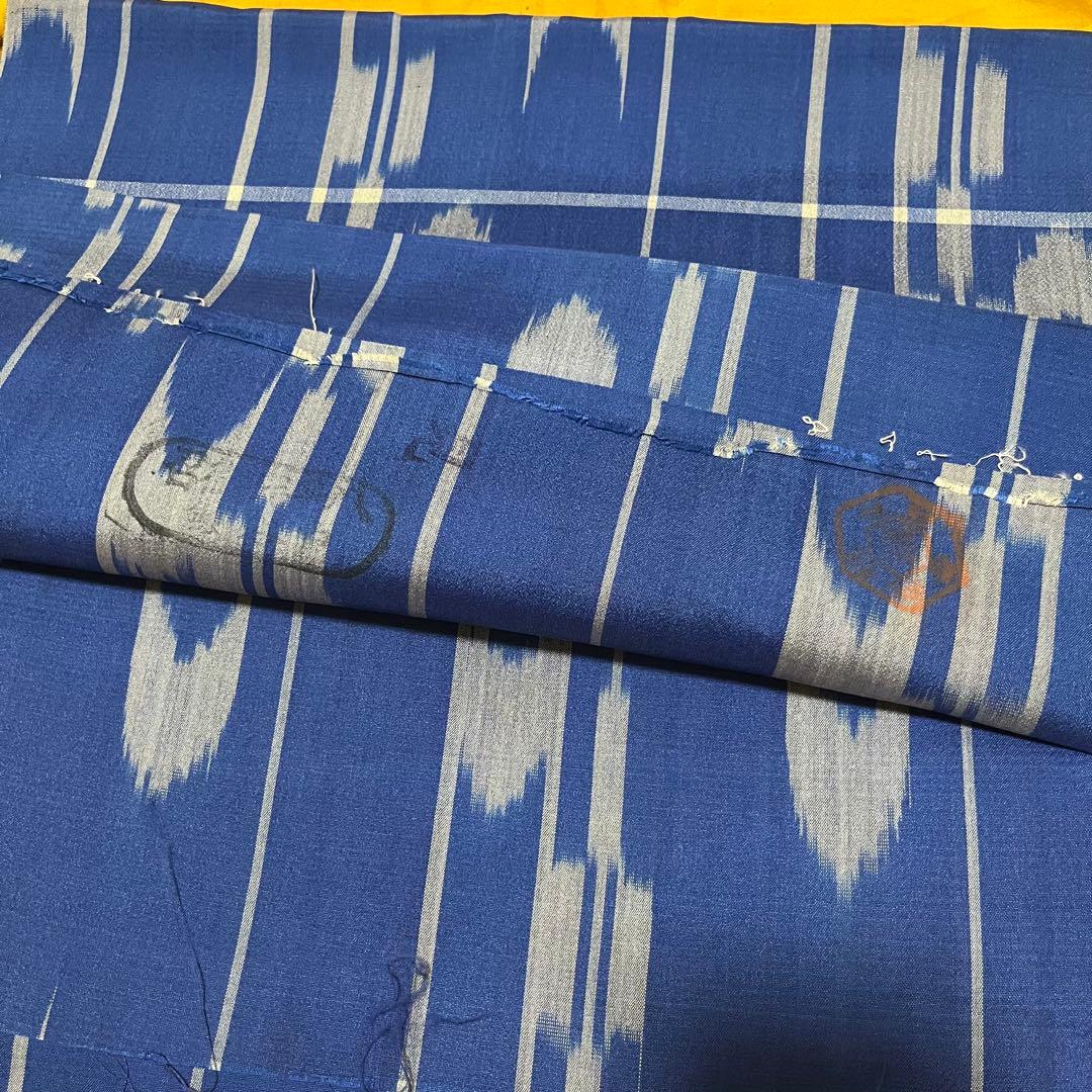 青　伊勢崎銘仙　大正ロマン　着尺反物