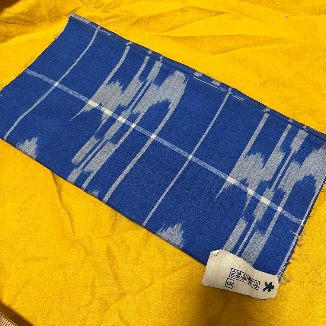 青　伊勢崎銘仙　大正ロマン　着尺反物