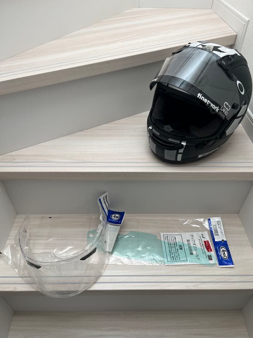 Arai X7 ヘルメット 黒/銀 シールド付き　マーベリック GP3