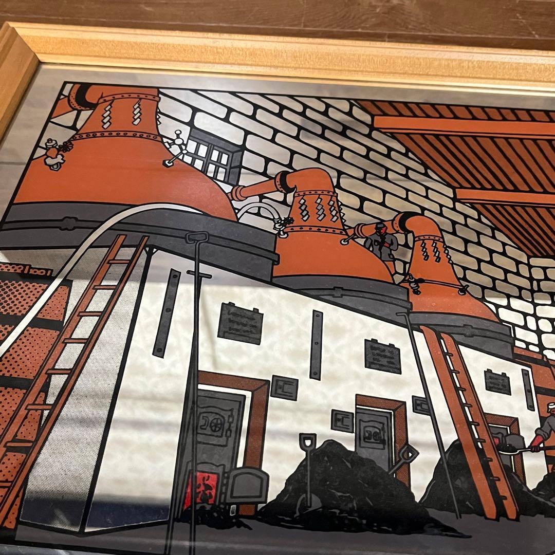 【アンティーク】ニッカウイスキー パブミラー 鏡 壁掛け 額縁 奥山儀八郎