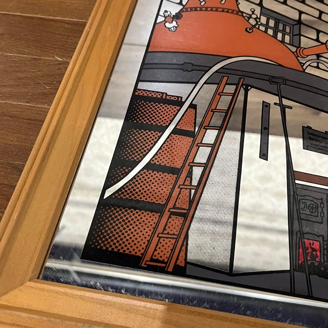 【アンティーク】ニッカウイスキー パブミラー 鏡 壁掛け 額縁 奥山儀八郎