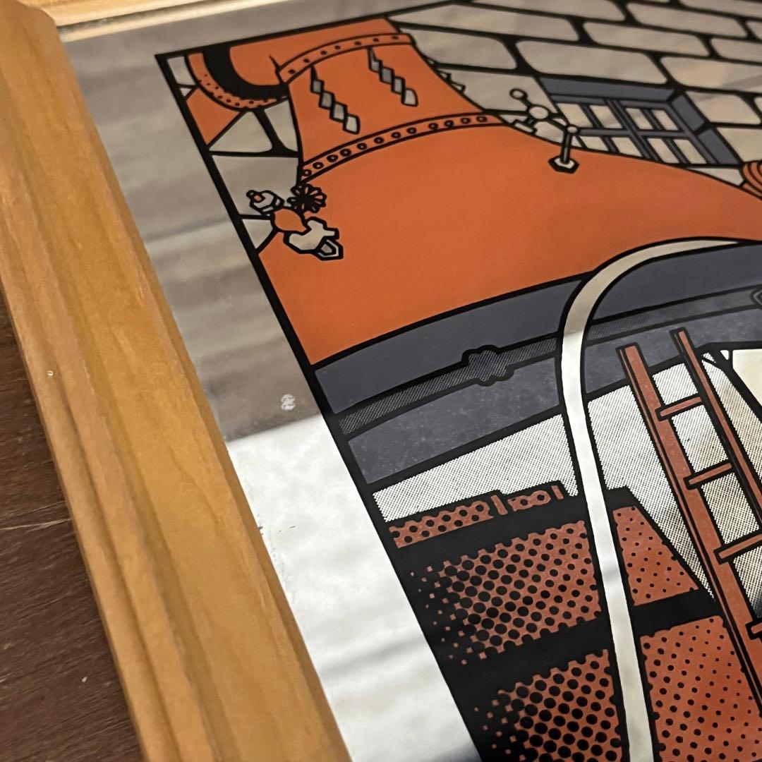 【アンティーク】ニッカウイスキー パブミラー 鏡 壁掛け 額縁 奥山儀八郎