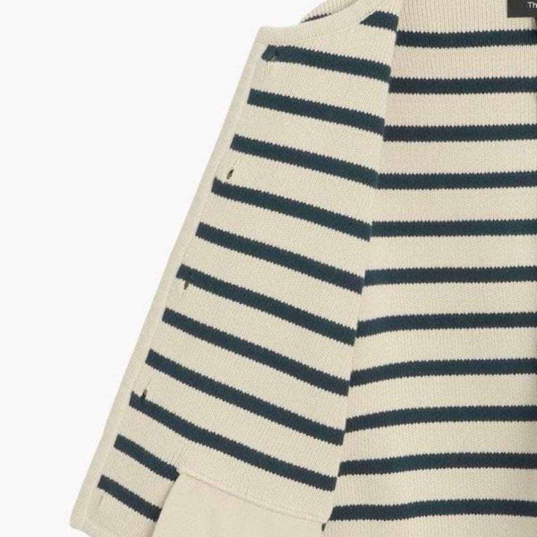 Theory 24SS ウォッシャブル ニット ジャケット ボーダー サイズS