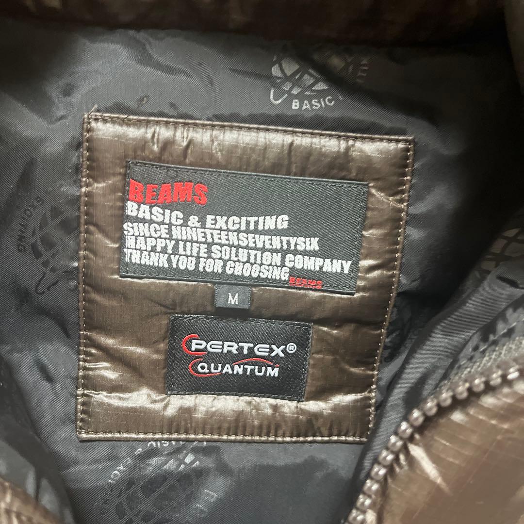 BEAMS PERTEX QUANTUM ダウンベスト 短丈 M ダブルジップ