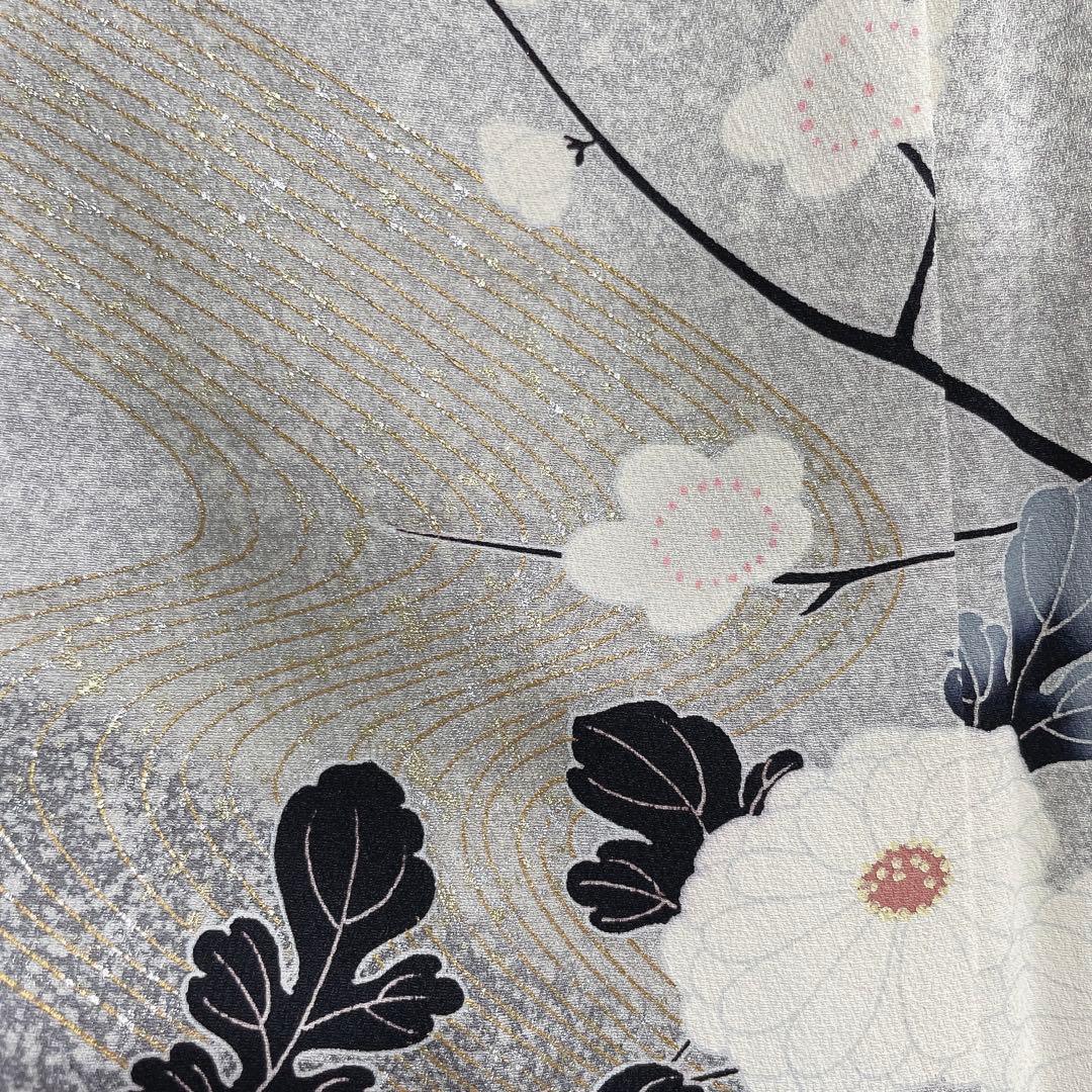 訪問着　フルセット　桜の木　菊　流水　金彩加工　叩き染　入学式　卒業式　I2