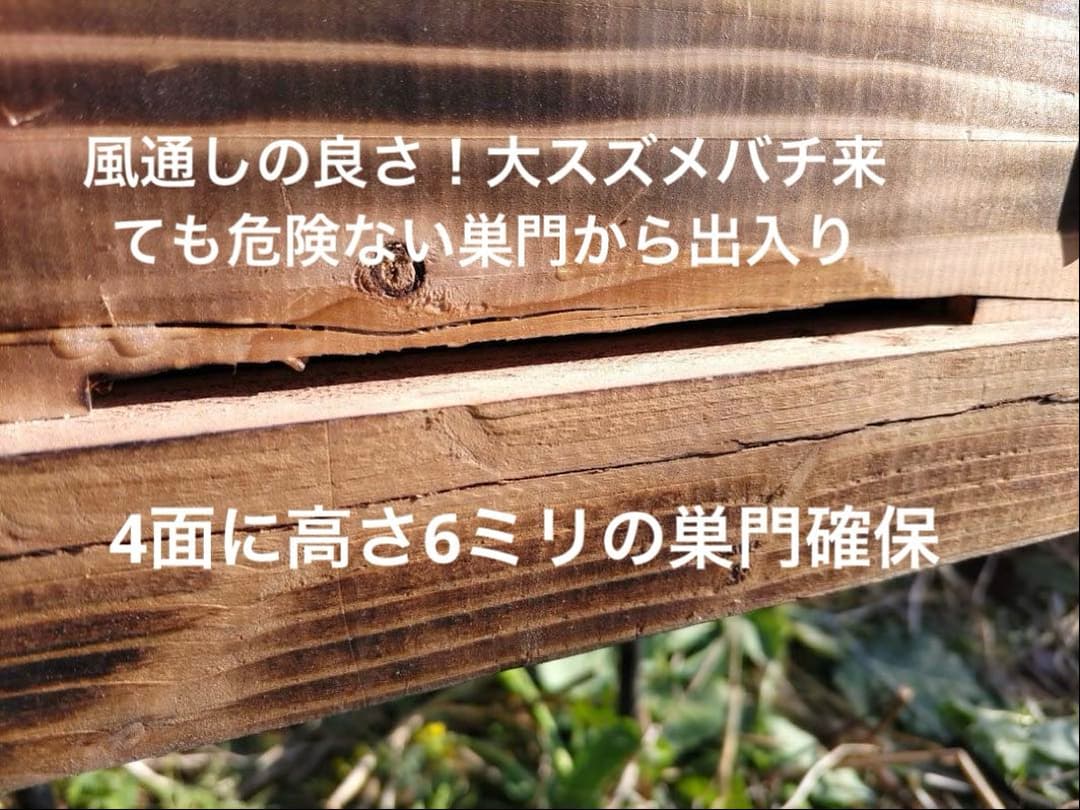 日本蜜蜂 重箱式巣箱４段　スライド底板 スノコ　誘引液300cc付　 セット割有