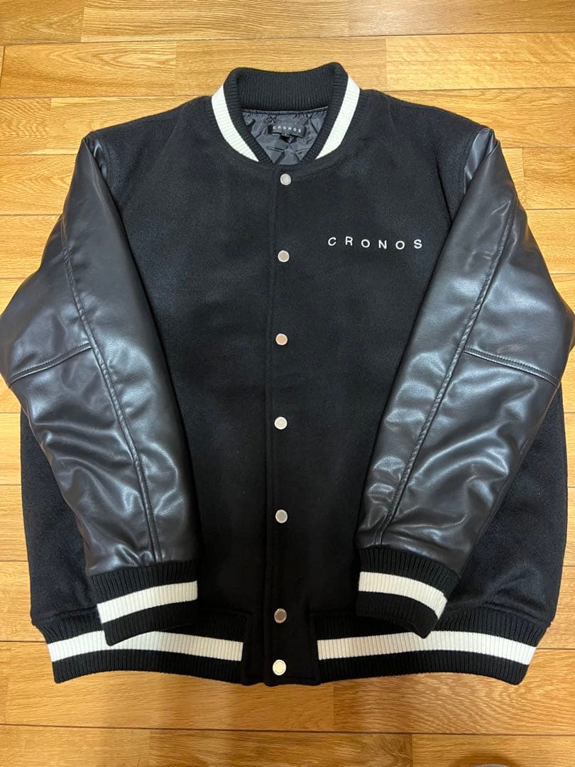 CRONOS STRETCH VARSITY JACKET【BLACK】