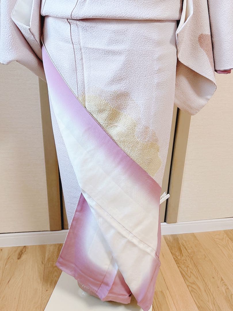 極美品　訪問着　フルセット　裄67 縮緬 卒業式　入学式　お宮参　S M 袋帯