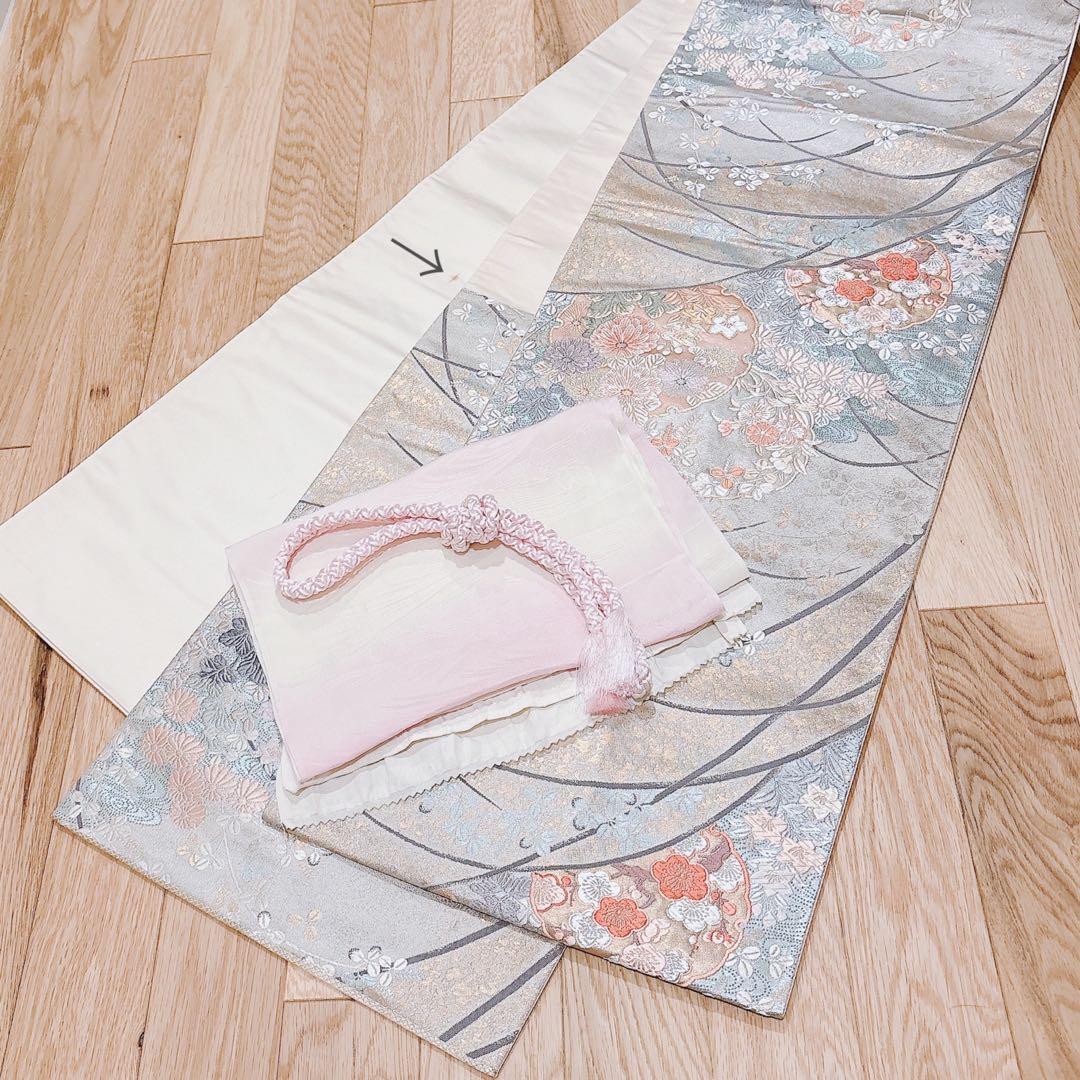 極美品　訪問着　フルセット　裄67 縮緬 卒業式　入学式　お宮参　S M 袋帯