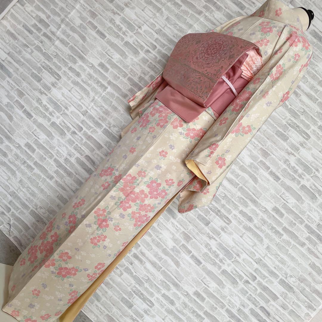 小紋　フルセット　椿　お出掛け　お散歩　普段着　着物　H5