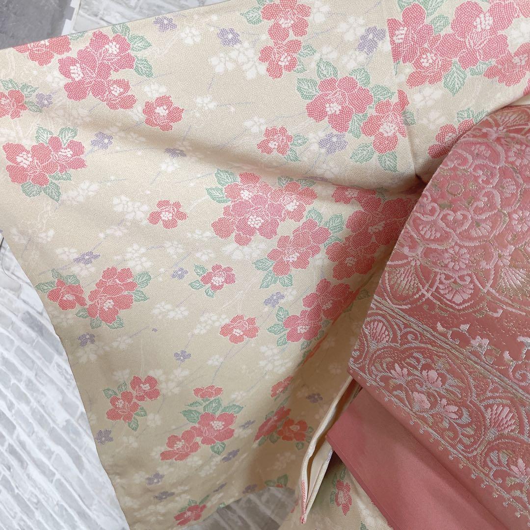 小紋　フルセット　椿　お出掛け　お散歩　普段着　着物　H5