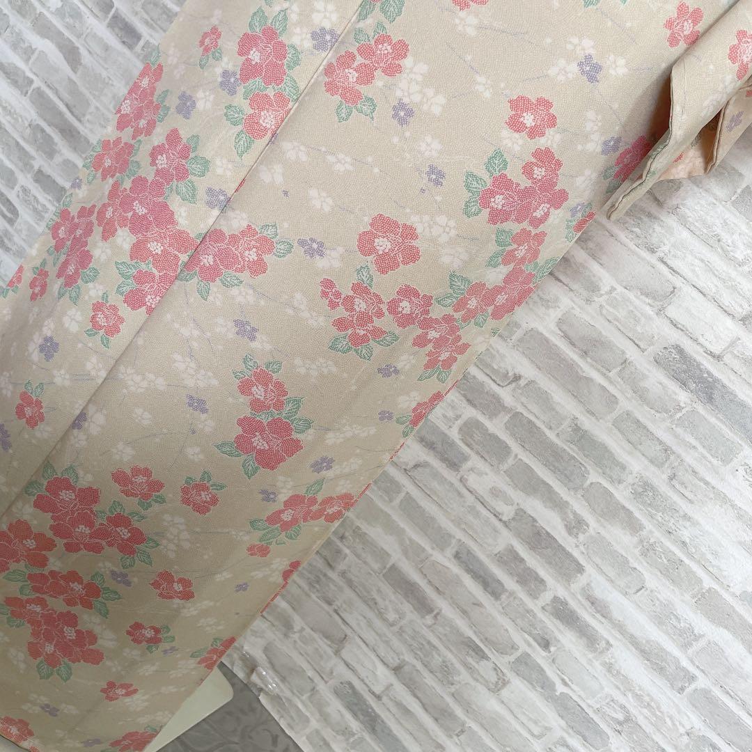 小紋　フルセット　椿　お出掛け　お散歩　普段着　着物　H5