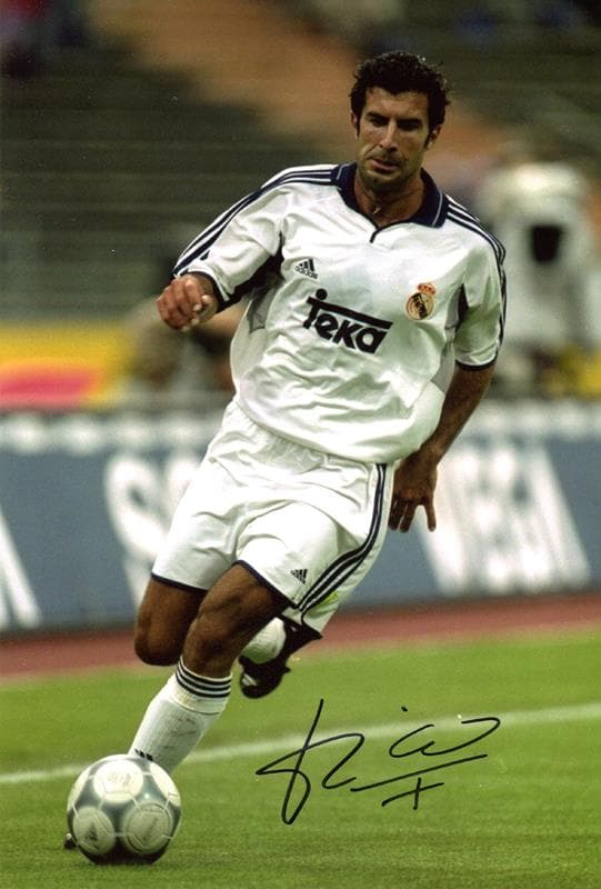 ポルトガル代表　ルイス・フィーゴ 　レアル・マドリード　 直筆サイン入りフォト