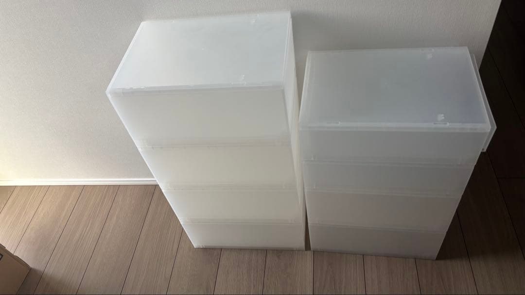 無印　ポイプロピレンケース　引き出し式　浅型　深型　８点セット