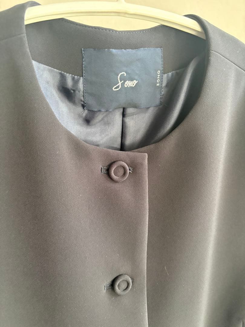 ソーノ sono Navy -Dot Jacquard-チュニックジャケット