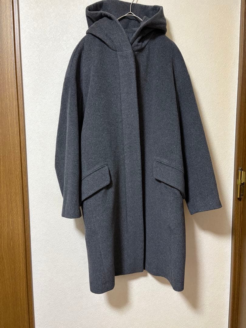 自由区 ❤️ 大きいサイズ46MENCHIウールビーバーフード付きコート☆グレー
