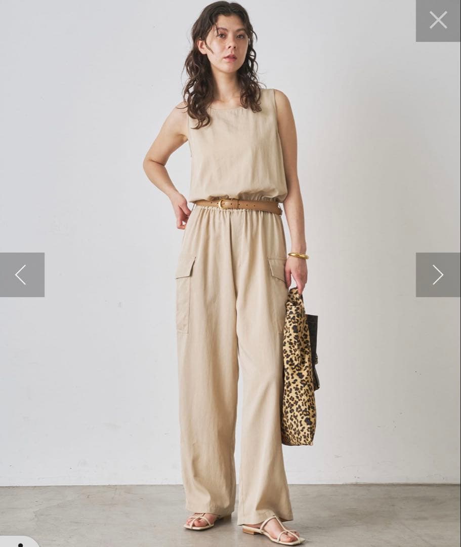 2025SS今季美品★ウィムガゼット　オックスオールインワン　ベージュ　F