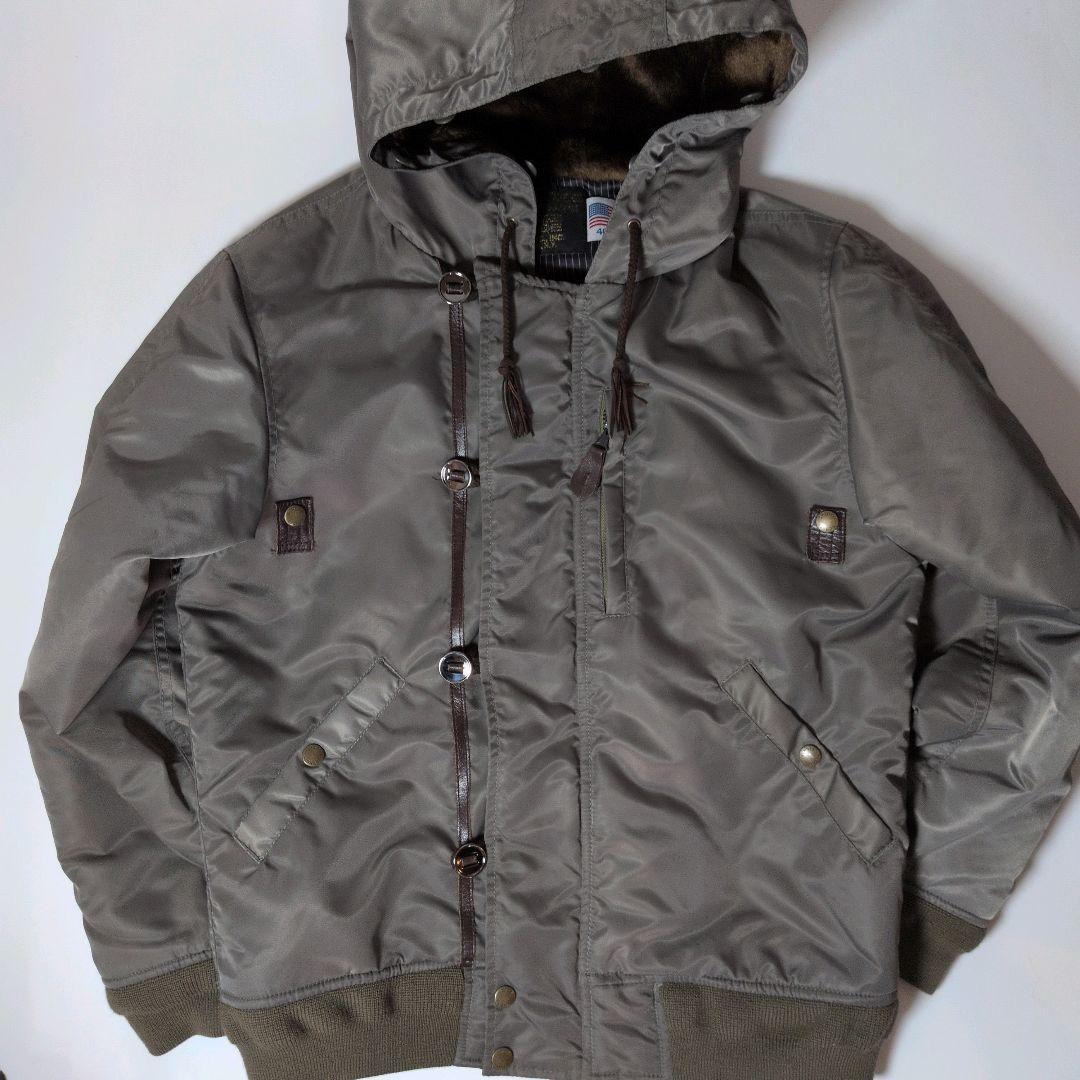 Schott NYC 中綿フライトジャケット N2B ファー取り外し可 L 40