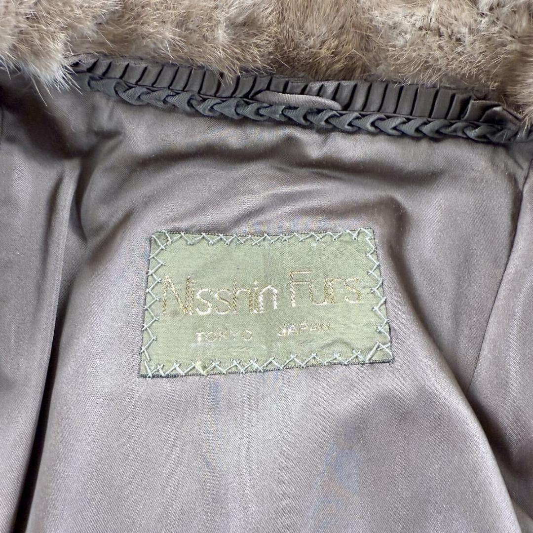 総丈88㎝ パステルミンク ファーコート リアルファー 本毛皮 XL AA071