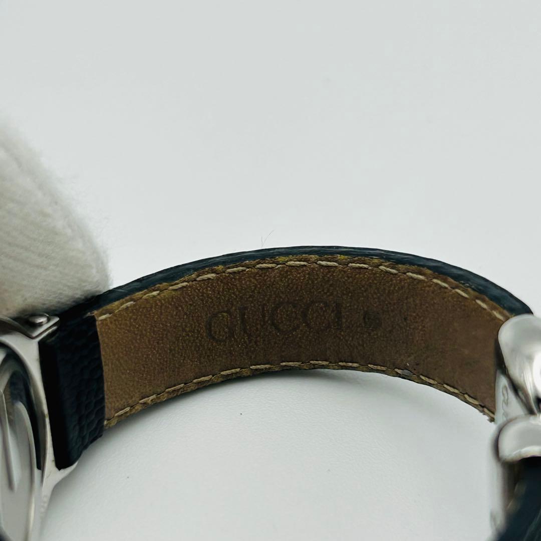 美品 グッチ ターンフェイス 6600L 黒文字盤 新品電池 純正ベルト