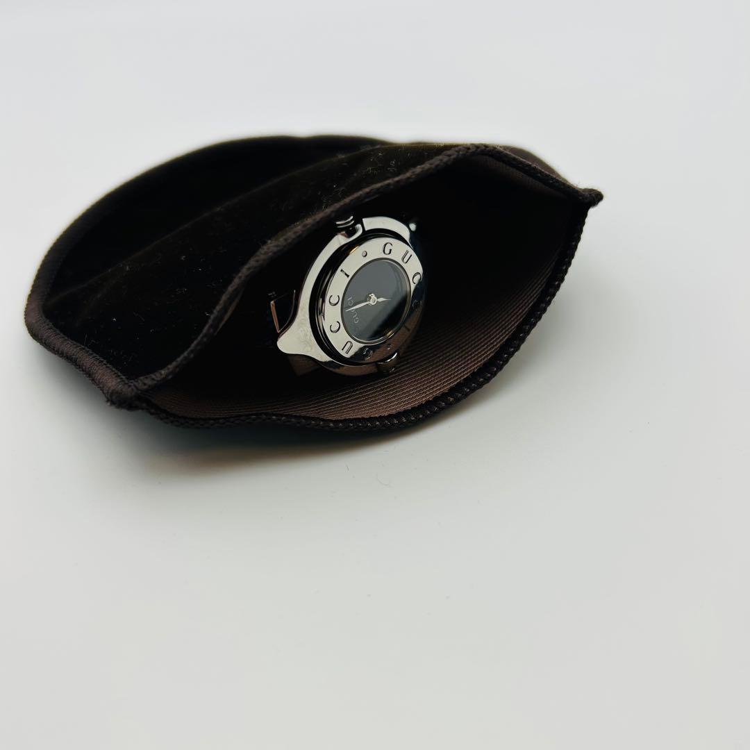 美品 グッチ ターンフェイス 6600L 黒文字盤 新品電池 純正ベルト