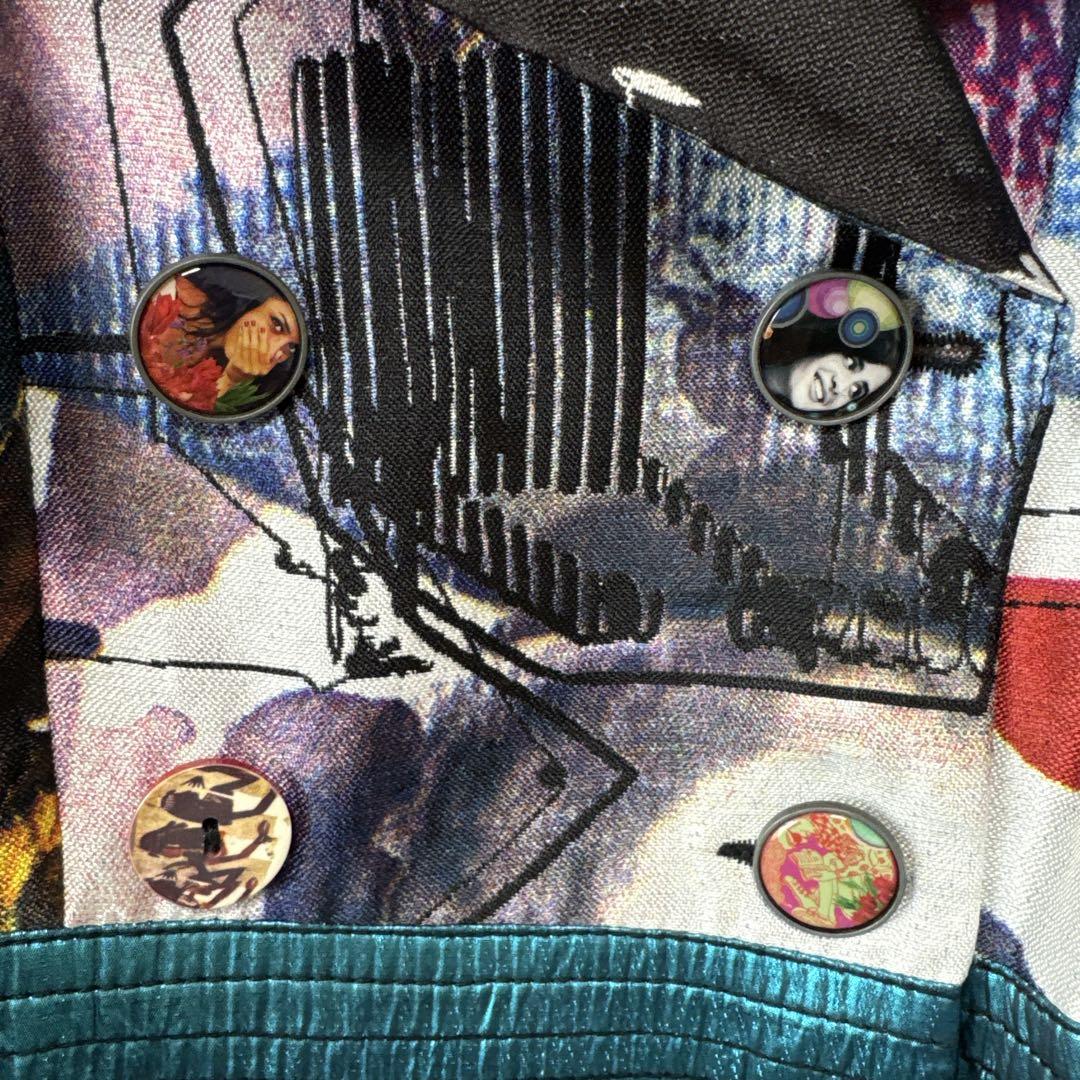 デジグアル コート 38 デザインアート 刺繍 花柄 カラフル 顔 腰紐