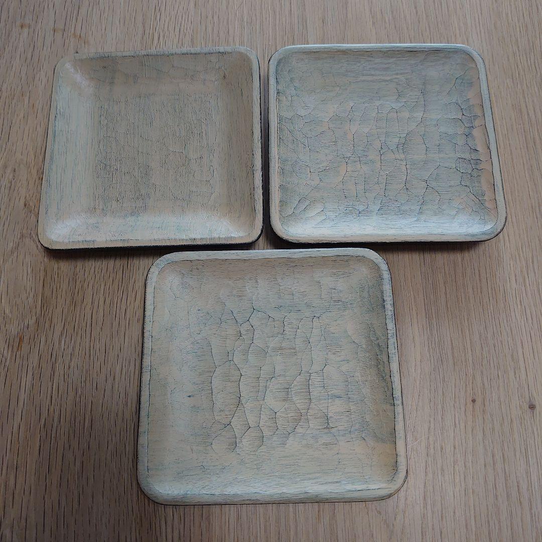 三谷龍二さん　白漆角皿　３枚セット