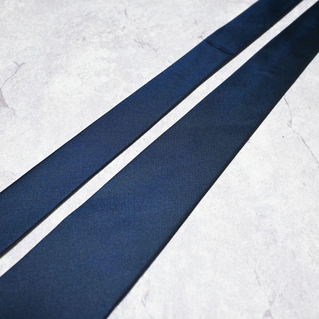 【極美品】PRADA プラダ ネイビー ソリッド 無地 ネクタイ