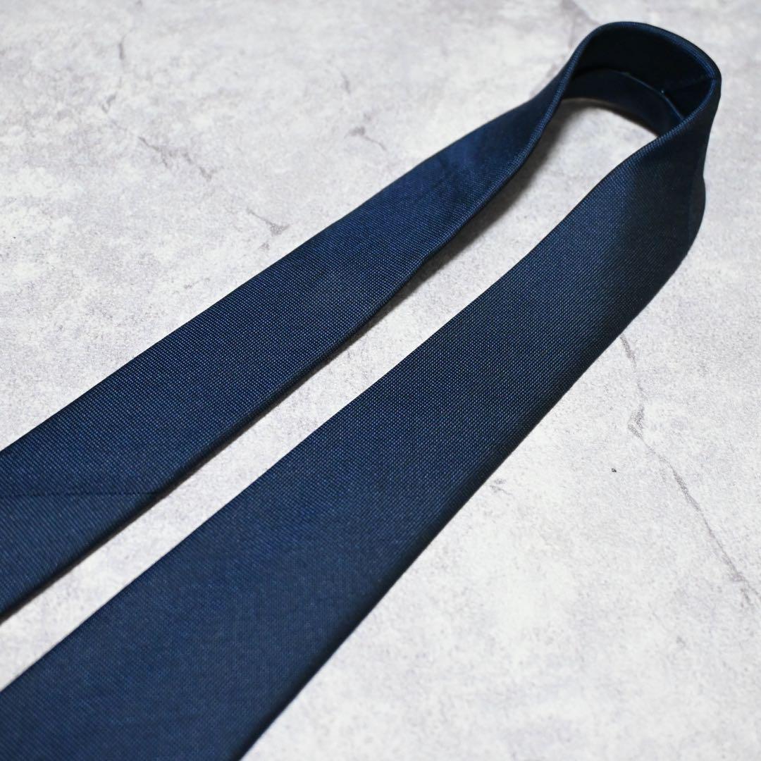 【極美品】PRADA プラダ ネイビー ソリッド 無地 ネクタイ