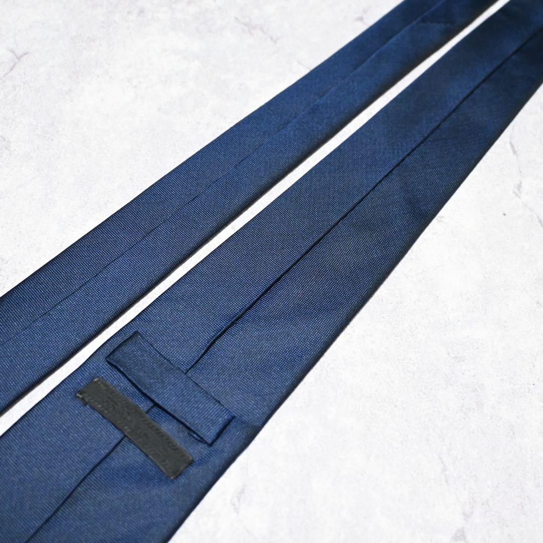 【極美品】PRADA プラダ ネイビー ソリッド 無地 ネクタイ