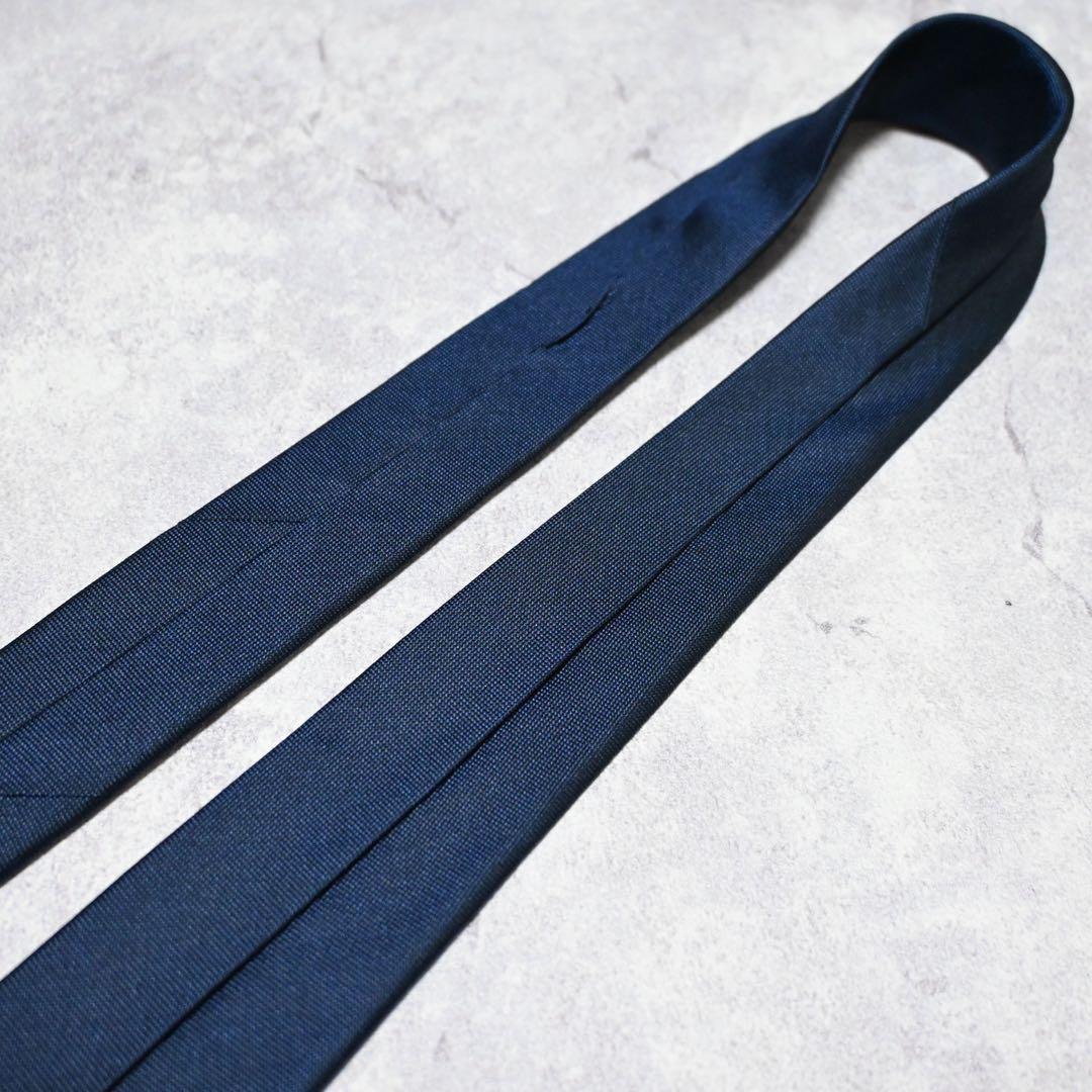 【極美品】PRADA プラダ ネイビー ソリッド 無地 ネクタイ