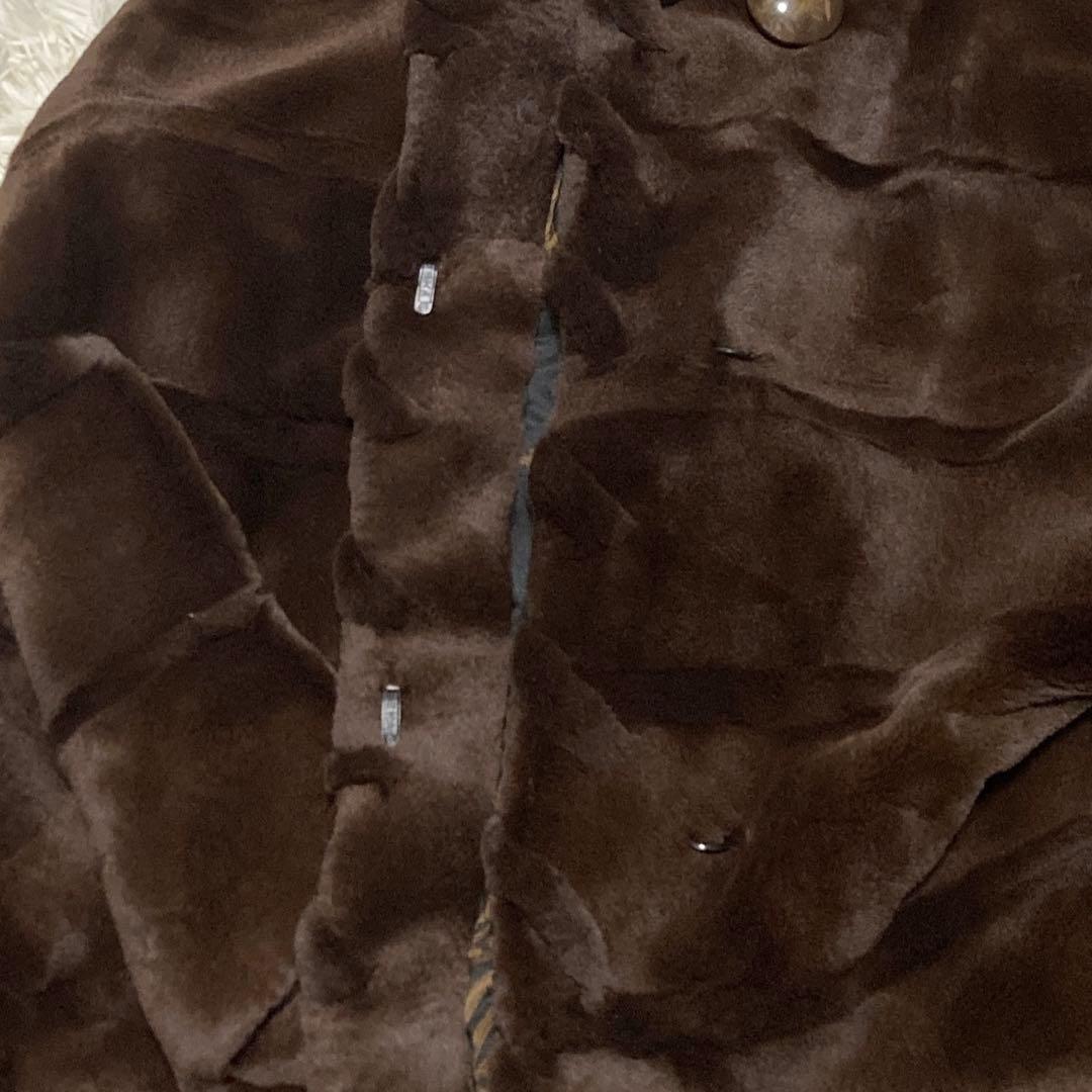 美品✨シェアードミンク　ファーロングコート　105cm ティアード　リアルファー