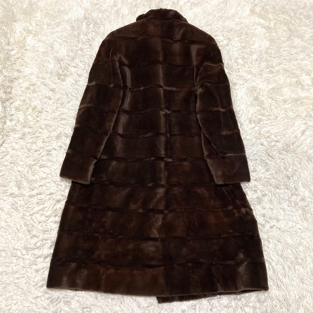 美品✨シェアードミンク　ファーロングコート　105cm ティアード　リアルファー