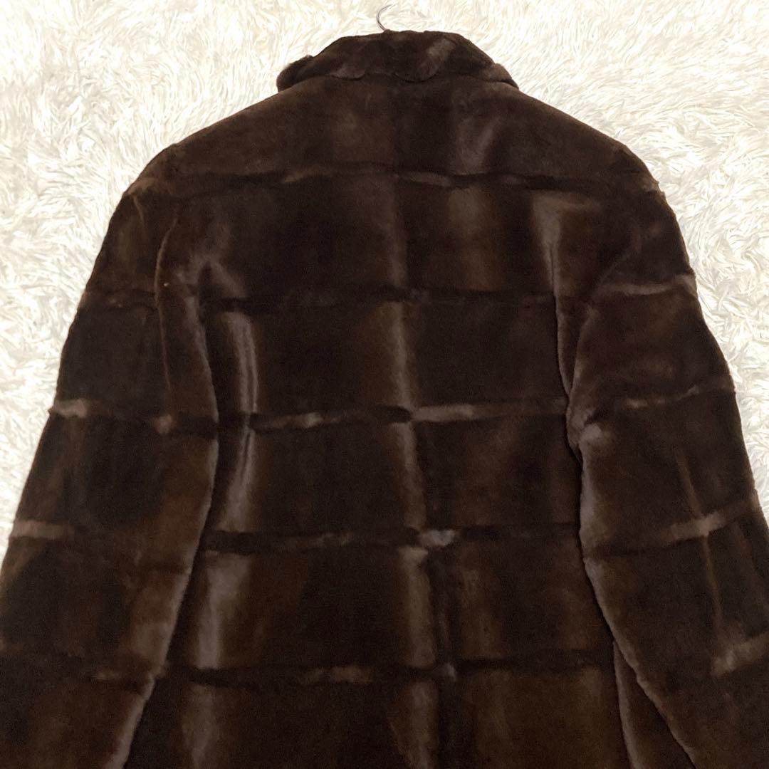 美品✨シェアードミンク　ファーロングコート　105cm ティアード　リアルファー