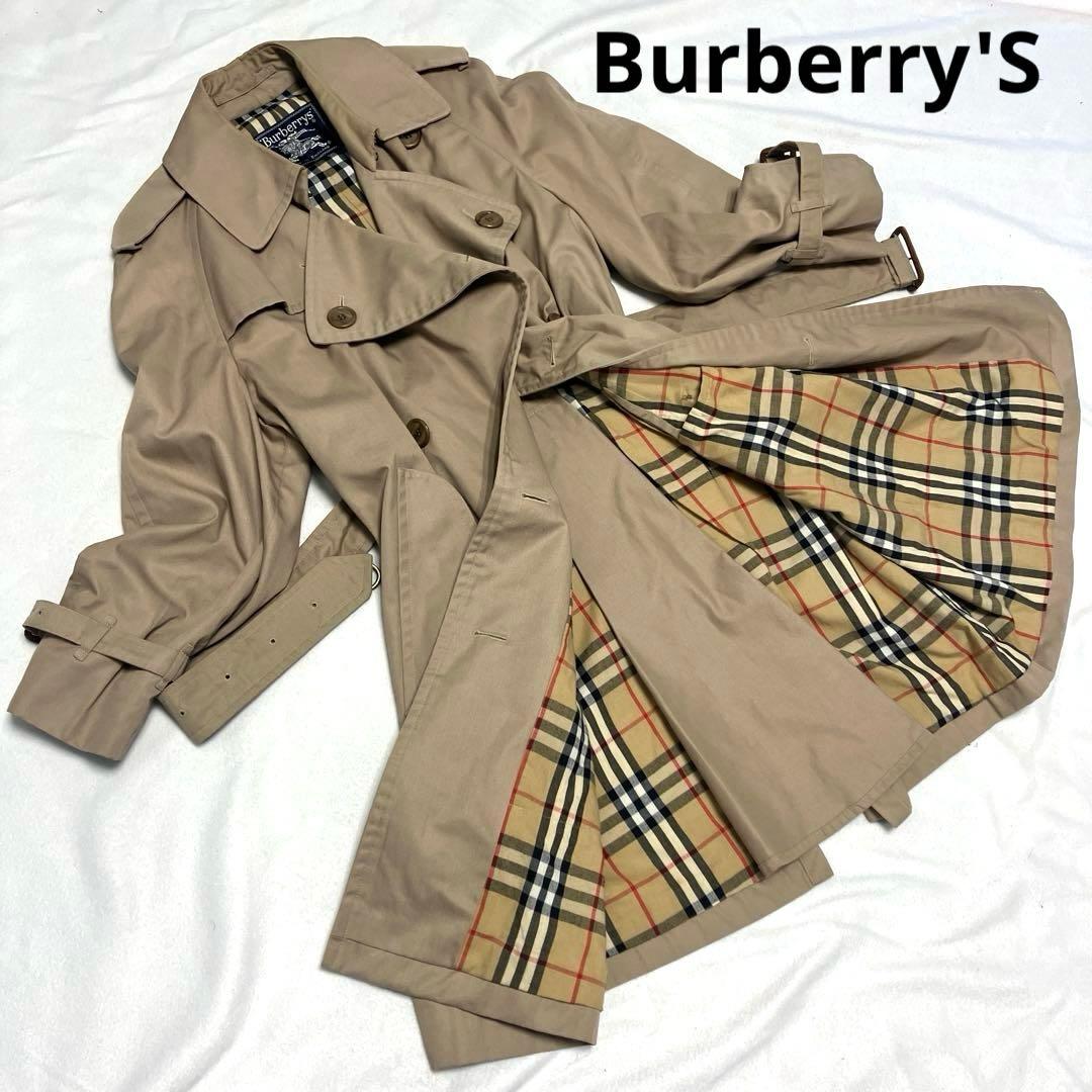 バーバリー チェック裏地 ベージュ トレンチコート ベルト付