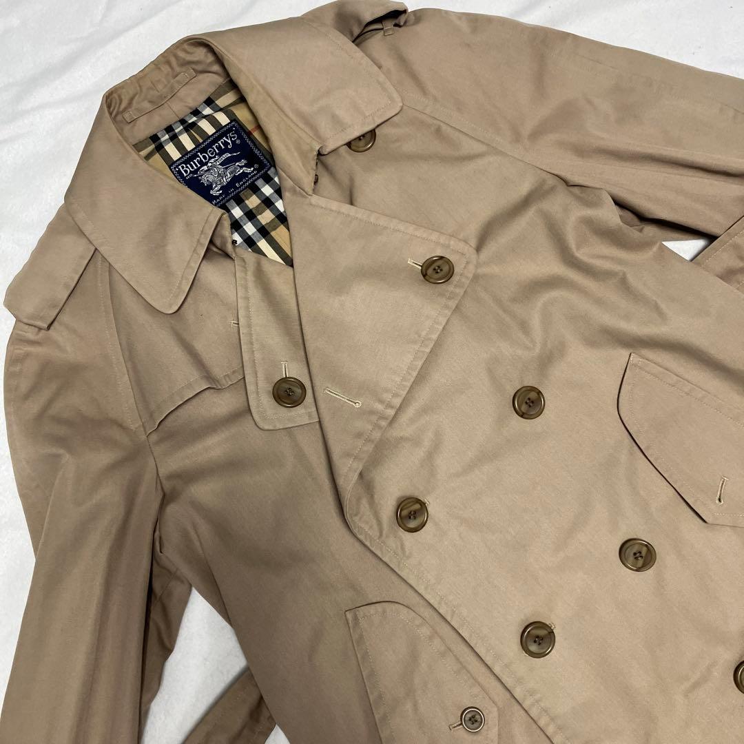 バーバリー チェック裏地 ベージュ トレンチコート ベルト付