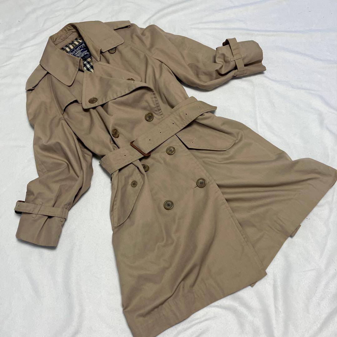 バーバリー チェック裏地 ベージュ トレンチコート ベルト付