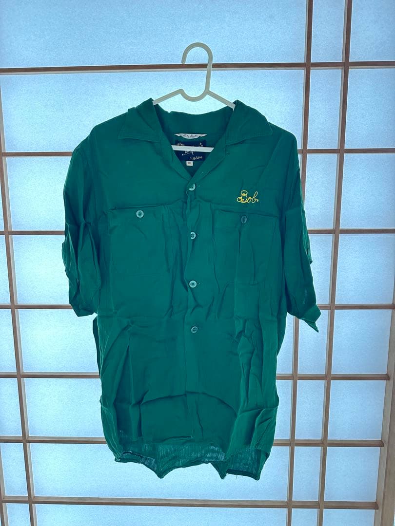 刺繍 開襟　ヴィンテージボウリングシャツ