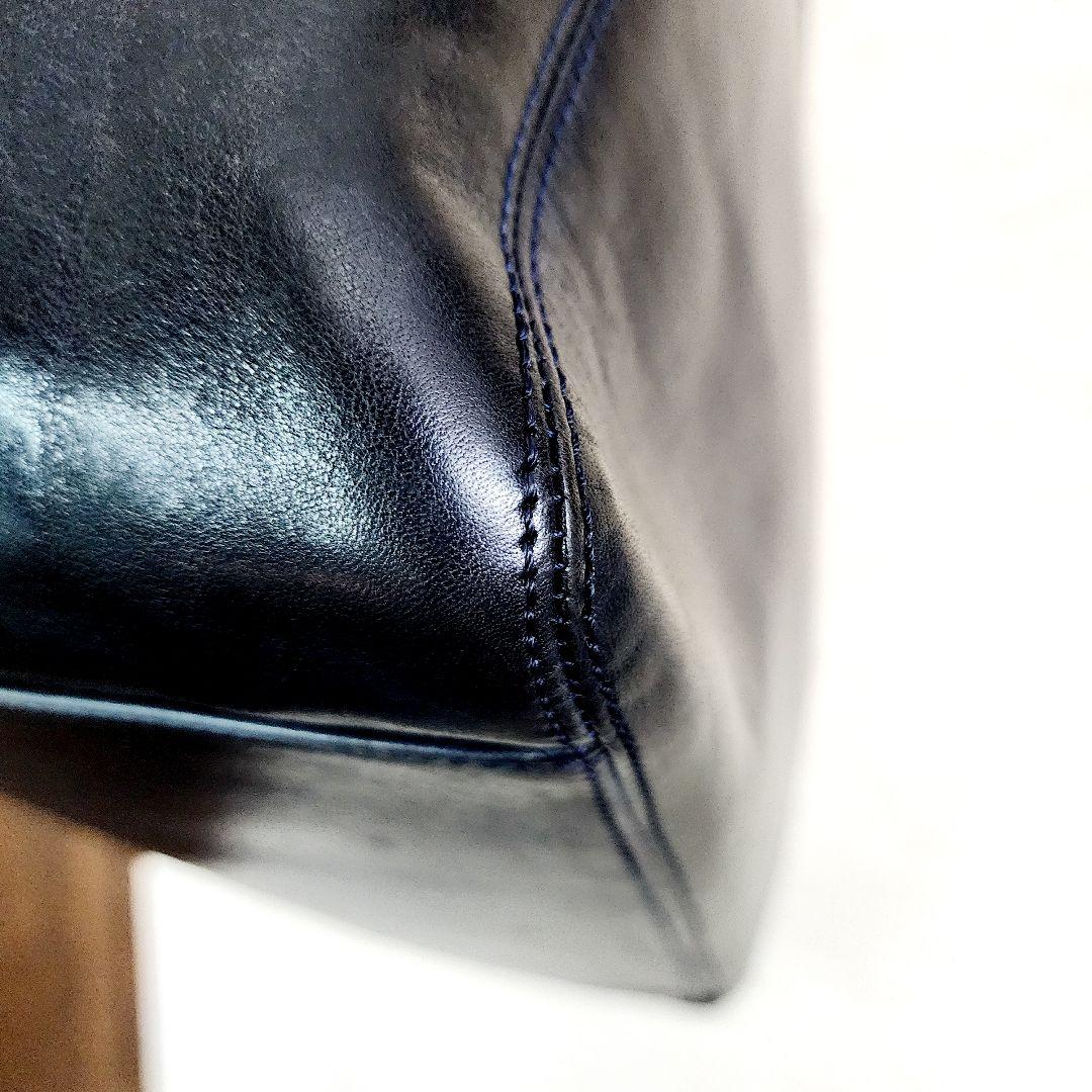 【美品】ヒロフ トートバッグ サイドポケット 肩掛け 自立　A4 スクエア型　黒