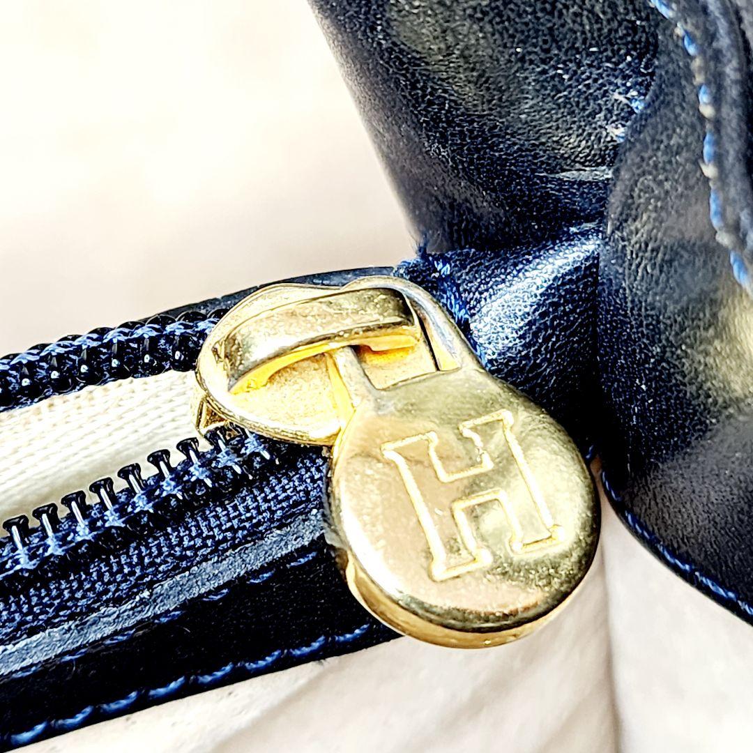 【美品】ヒロフ トートバッグ サイドポケット 肩掛け 自立　A4 スクエア型　黒