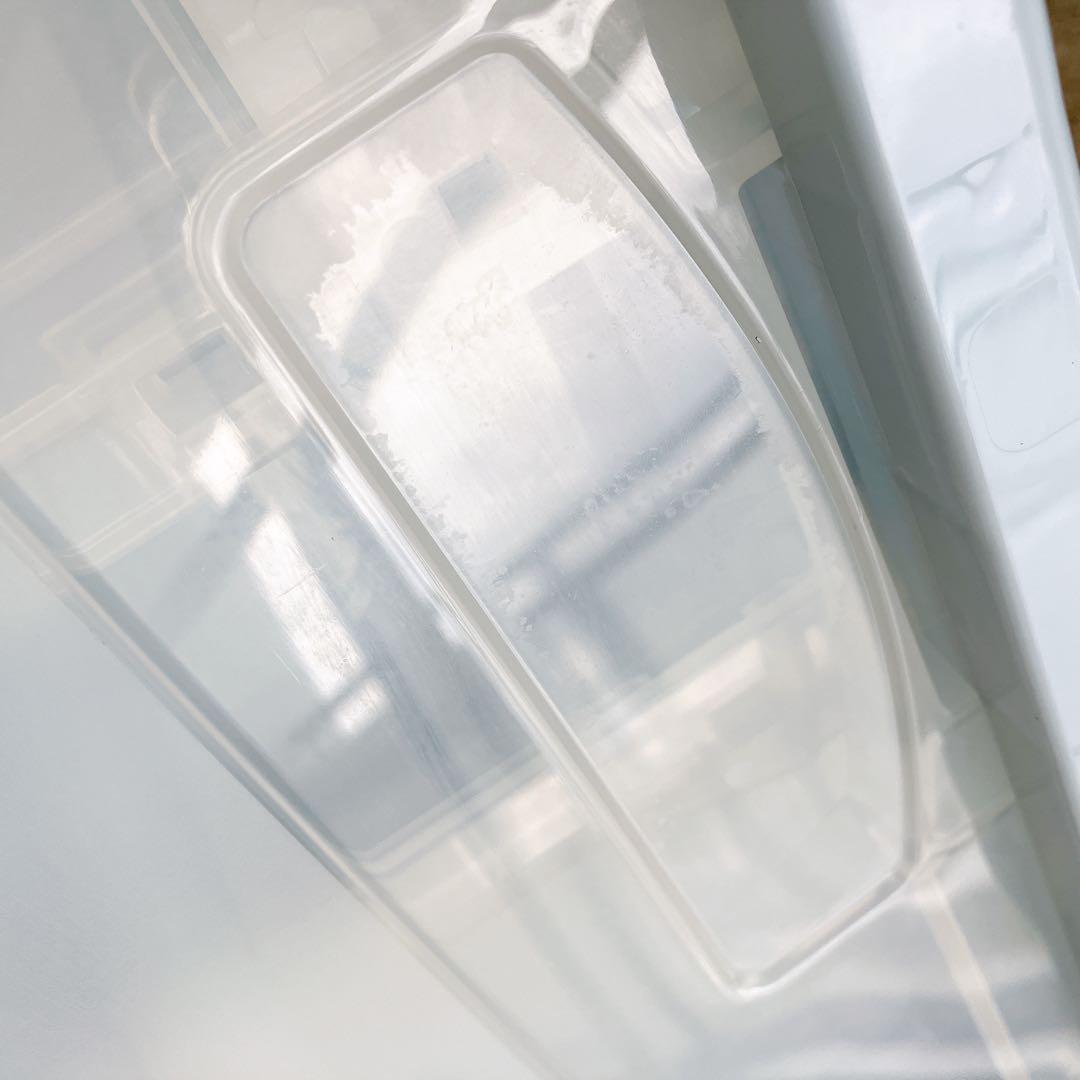 リス　折りたたみコンテナ4点セット　フロントオープン　ライトブルー　収納ボックス