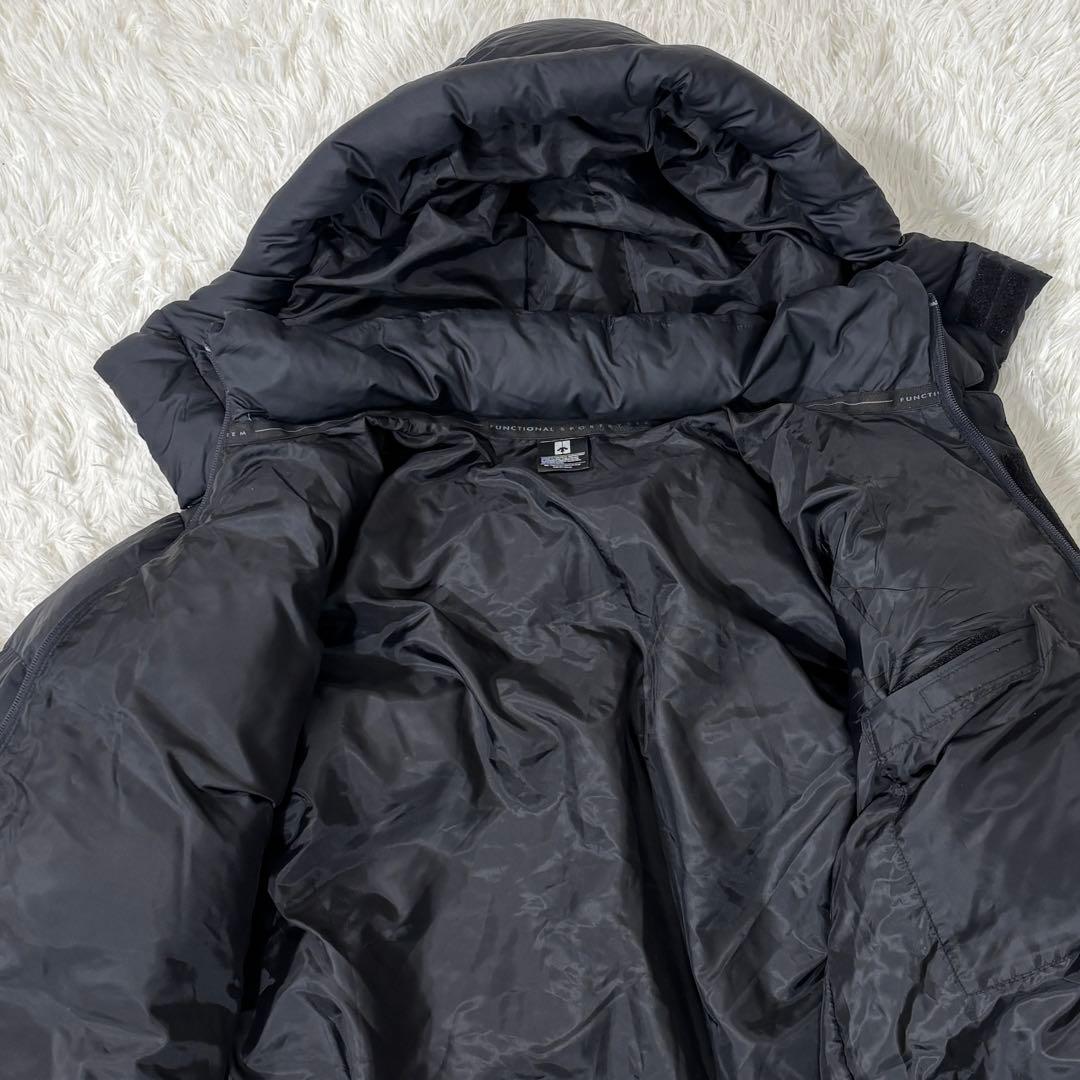 デサント ダウンコート ロング丈 着丈106cm フード脱着可 ダウン90% 黒