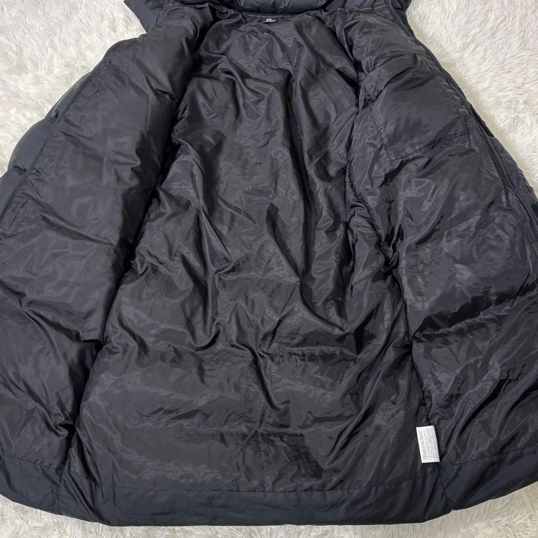 デサント ダウンコート ロング丈 着丈106cm フード脱着可 ダウン90% 黒