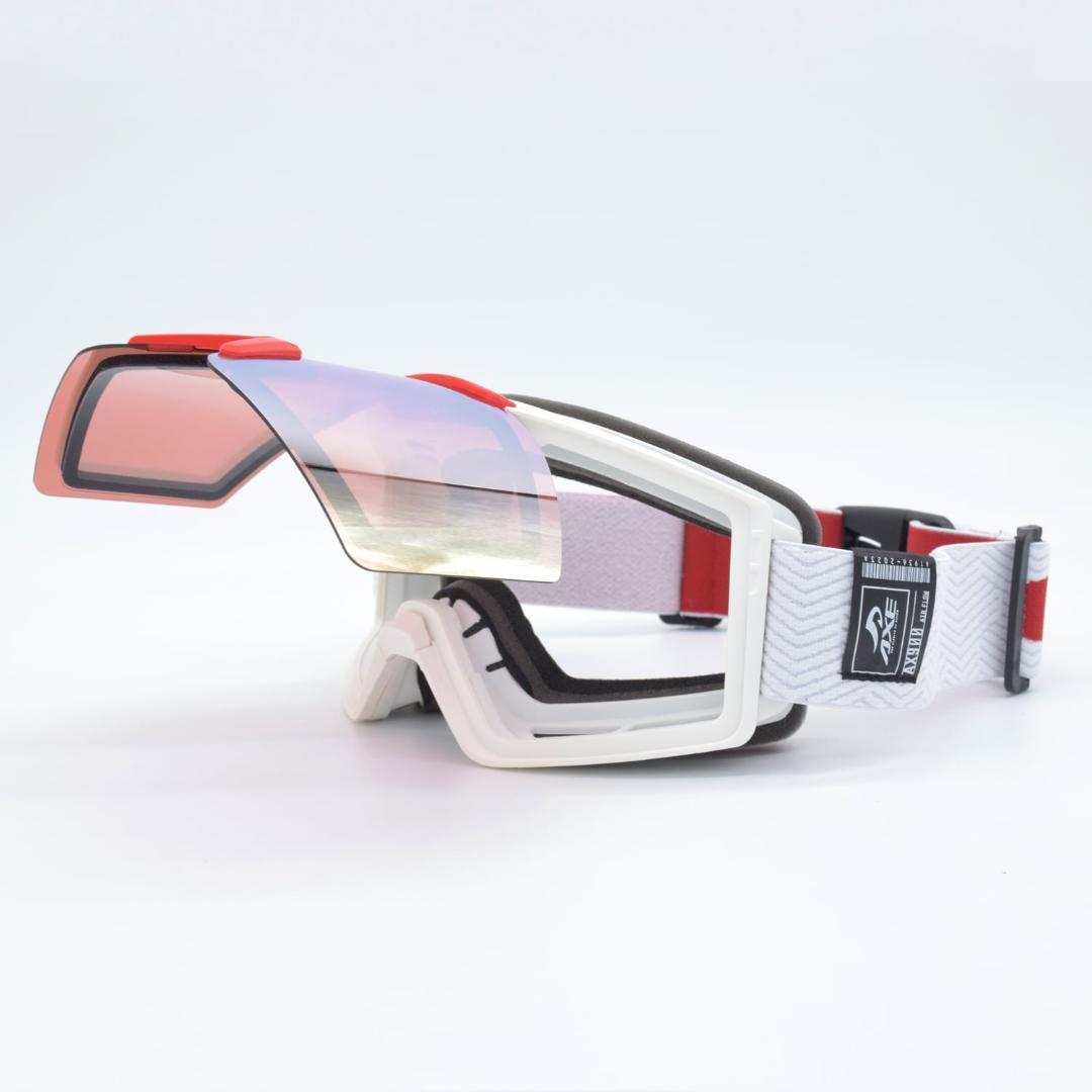 新品 AXE アックス ゴーグル 跳ね上げ メガネ対応 AX900-WCM WT