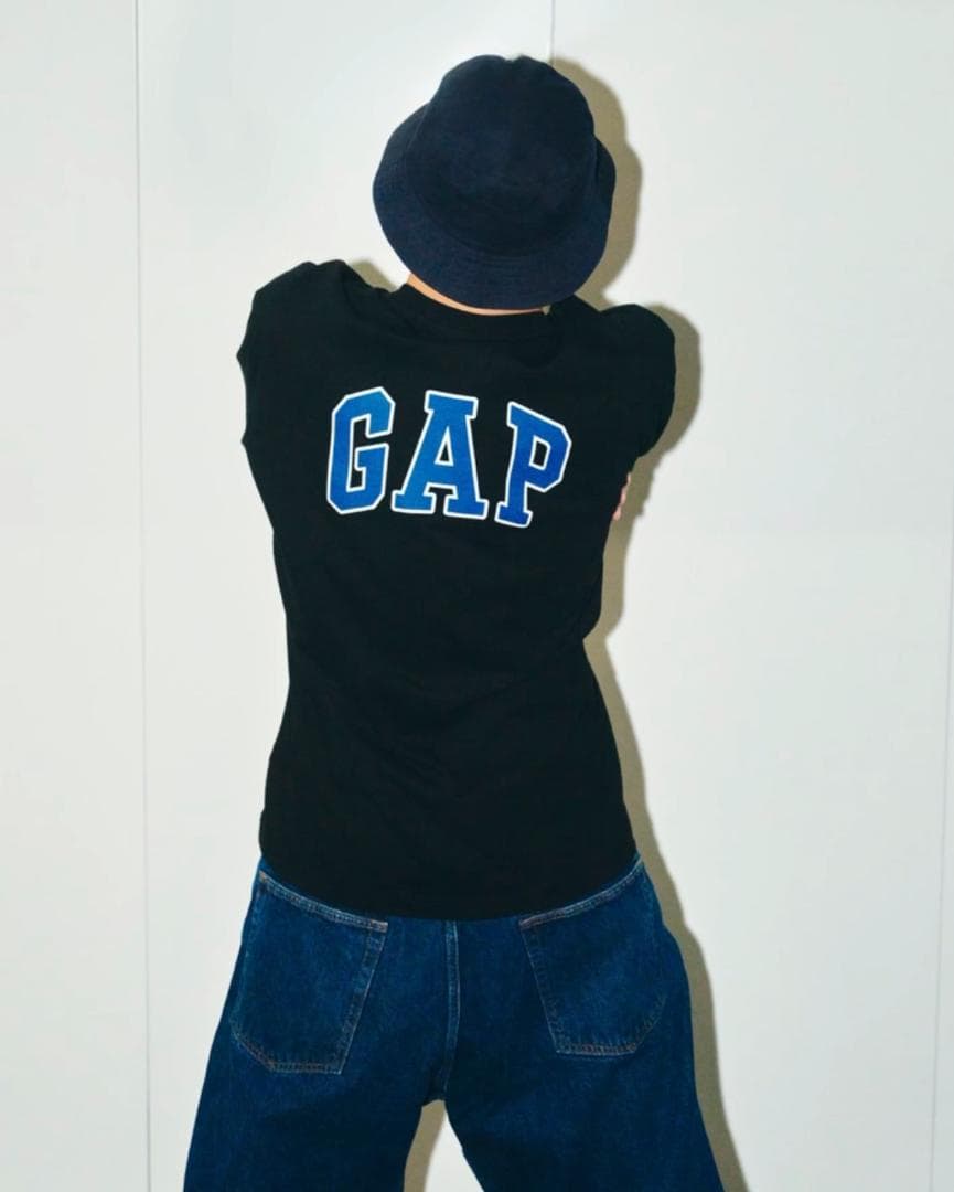 GAP x スチャダラパー アーチロゴ ロングスリーブTシャツ ロンT ブラック